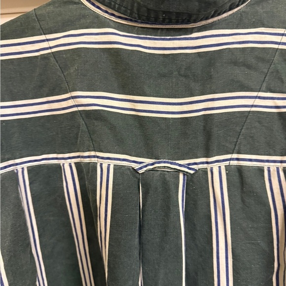 GITAON VINTAGE Green White and Blue Striped Men's Shirt Sz XL - Picture 14 of 16